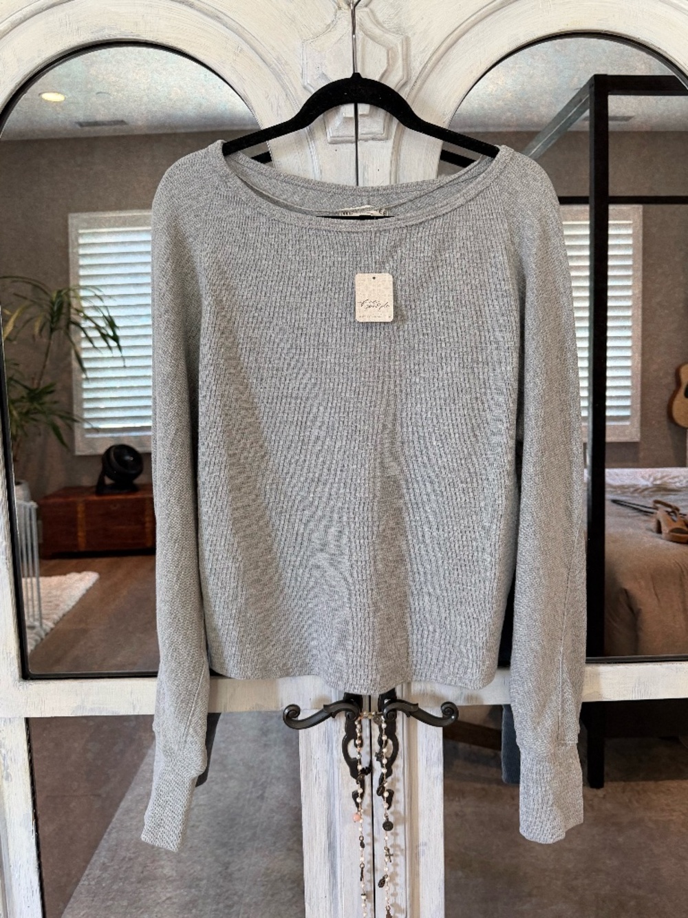 NWT Women's Free People Jess One-Shoulder Thermal Top, Sz M